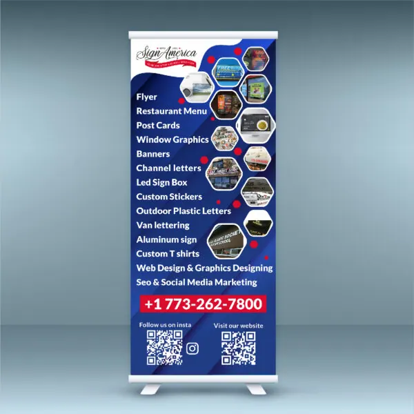 Retractable banner stand printing Chicago - trade show display - Sign America