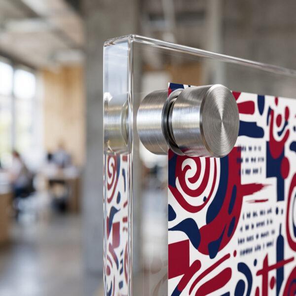 Close-up of polished acrylic sign edge and aluminum standoff — Sign America Chicago