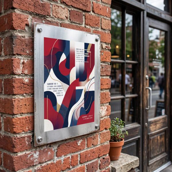 Aluminum sign mounted on a brick storefront wall — Sign America Chicago