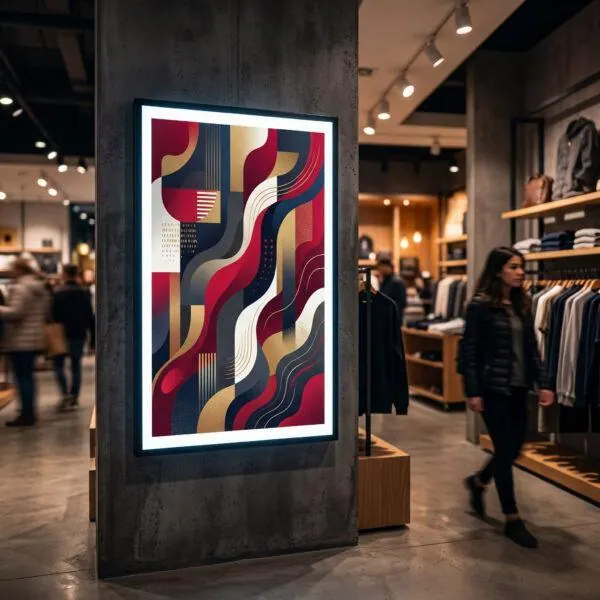 LED light box frame displayed in a retail store interior — Sign America Chicago