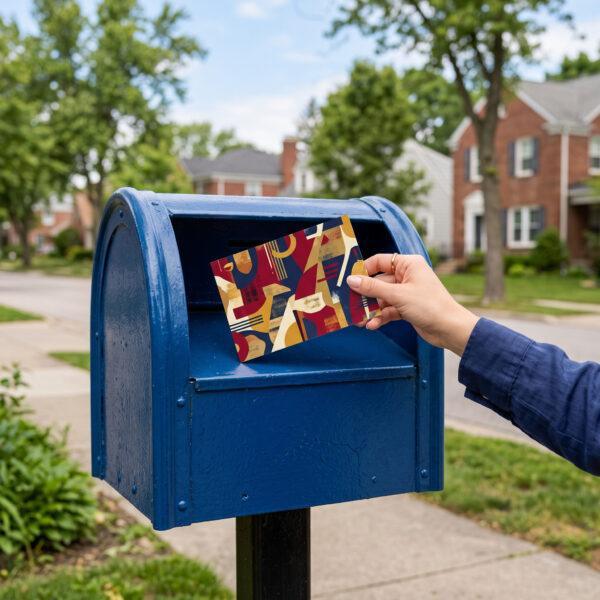 Custom postcard being mailed at a mailbox — Sign America Chicago