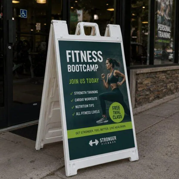 Sidewalk A-frame sign with printed inserts — Sign America Chicago (photo 5)