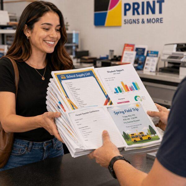 Vivid color charts printed on bright paper — document printing Sign America Chicago