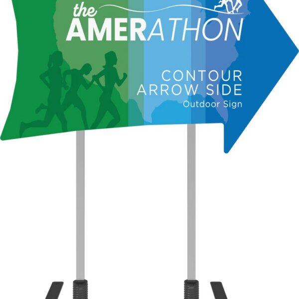 Contour Outdoor Sign Arrow Side - Plate Base