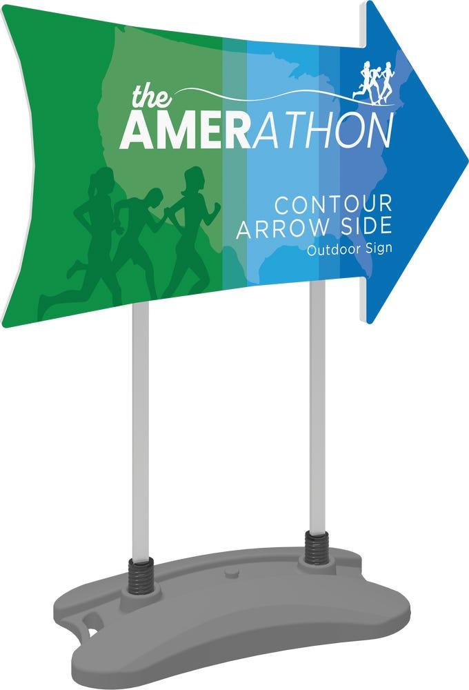 Contour Outdoor Sign Arrow Side - Water Base