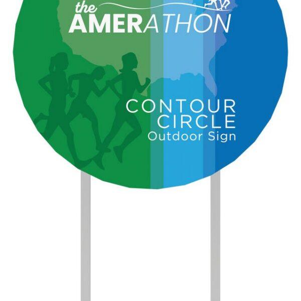 Contour Outdoor Sign Circle - Plate Base