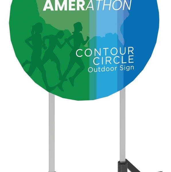 Contour Outdoor Sign Circle - Plate Base