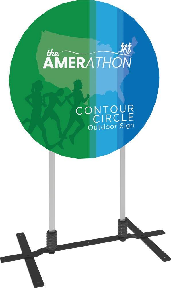 Contour Outdoor Sign Circle - Plate Base