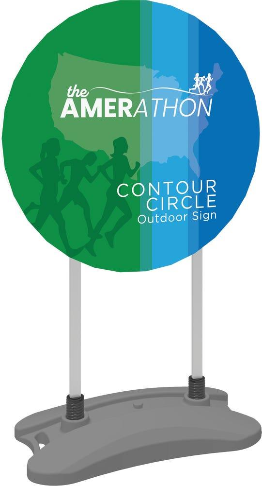 Contour Outdoor Sign Circle - Water Base