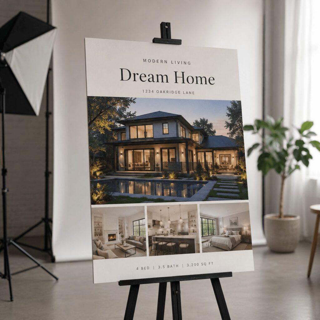 Printed 24x36 foam board sign on an easel — foam board printing Sign America Chicago