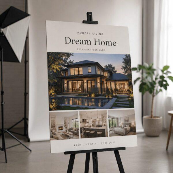 Printed 24x36 foam board sign on an easel — foam board printing Sign America Chicago