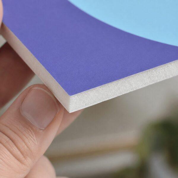 Close-up of clean foam board cut edge — foam core printing Sign America Chicago