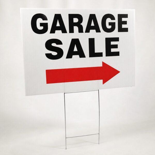 18x24 garage sale sign with arrow on H-stake — garage sale signs Sign America Chicago