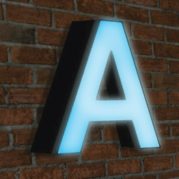 LED channel letters front-lit storefront sign