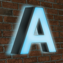 Channel letter face and returns detail