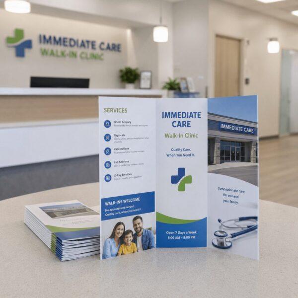 Trifold brochure printing folded and stacked — Sign America Chicago (photo 1)