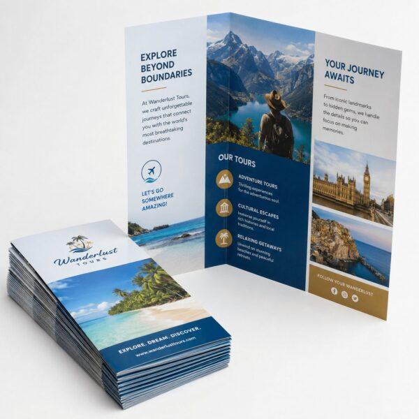 Trifold brochure printing folded and stacked — Sign America Chicago (photo 2)