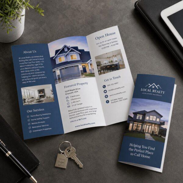 Trifold brochure printing folded and stacked — Sign America Chicago (photo 3)