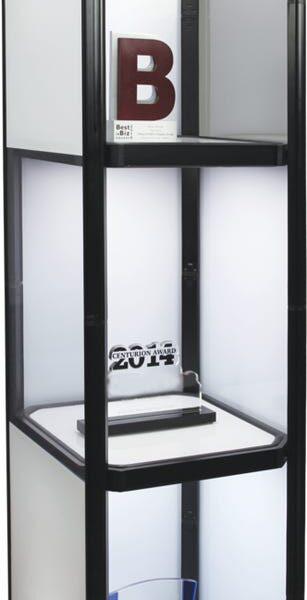 Twist Portable Display Cabinet With 3 Shelves