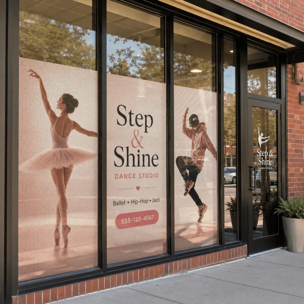 Perforated see-through window vinyl film — Sign America Chicago (photo 1)