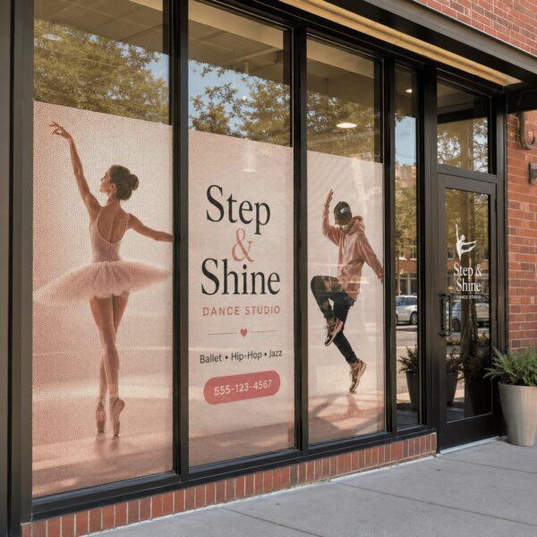 Perforated see-through window vinyl film — Sign America Chicago (photo 1)