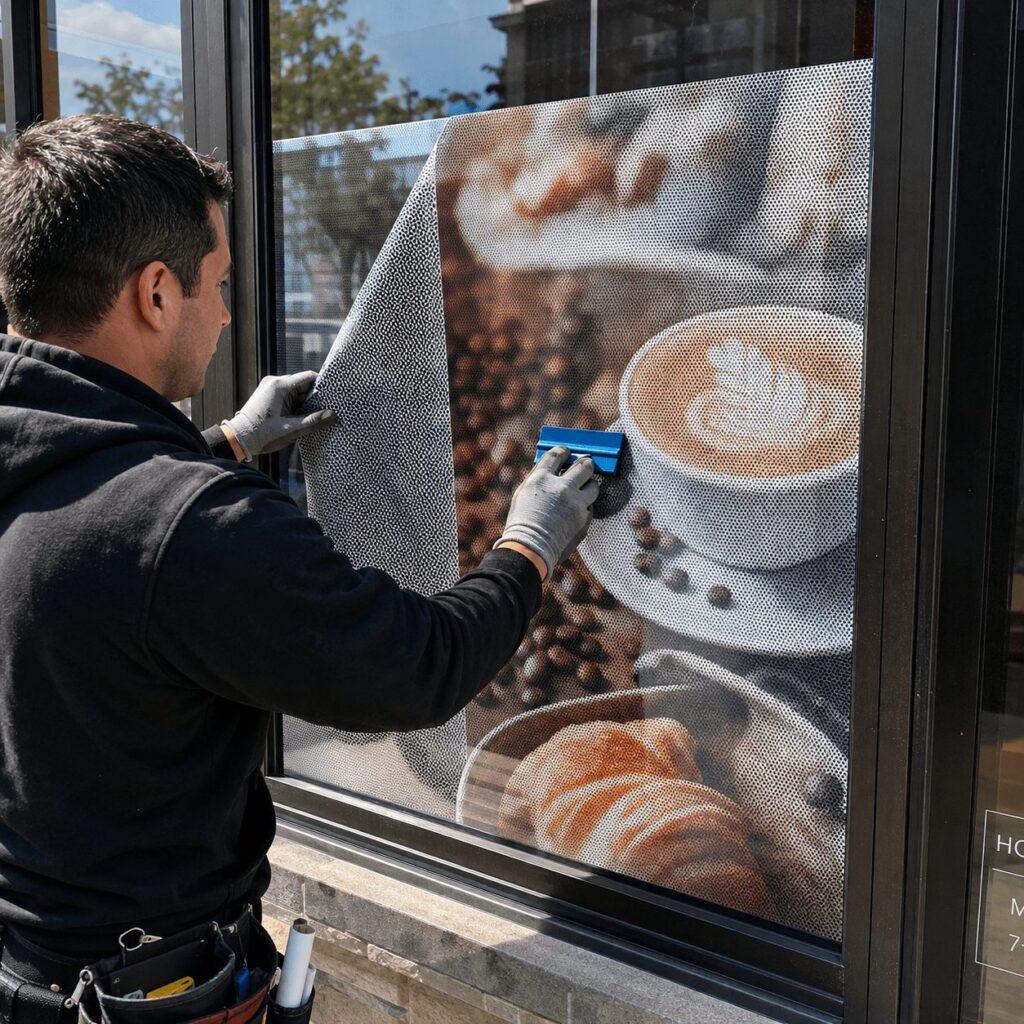 Storefront window vinyl graphics — window graphics Sign America Chicago (photo 1)