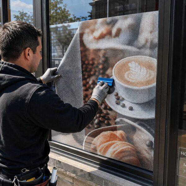 Storefront window vinyl graphics — window graphics Sign America Chicago (photo 1)
