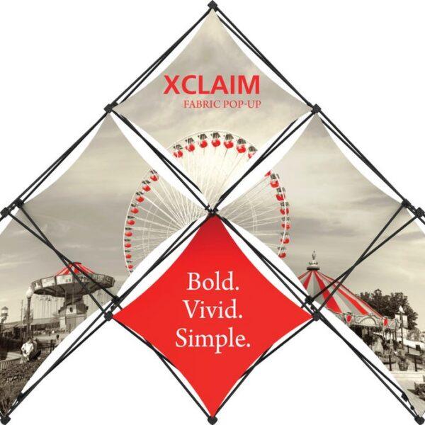 Xclaim 10ft 6 Quad Pyramid Fabric Popup Display Kit 01