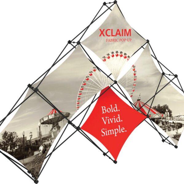 Xclaim 10ft 6 Quad Pyramid Fabric Popup Display Kit 01