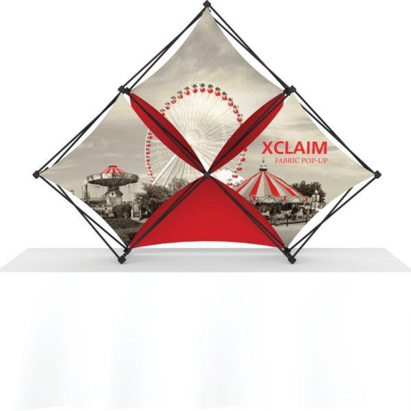 Xclaim 8ft Tabletop 3 Quad Pyramid Fabric Popup Display Kit 02