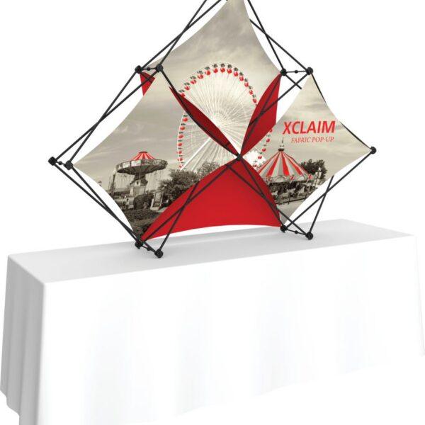 Xclaim 8ft Tabletop 3 Quad Pyramid Fabric Popup Display Kit 02
