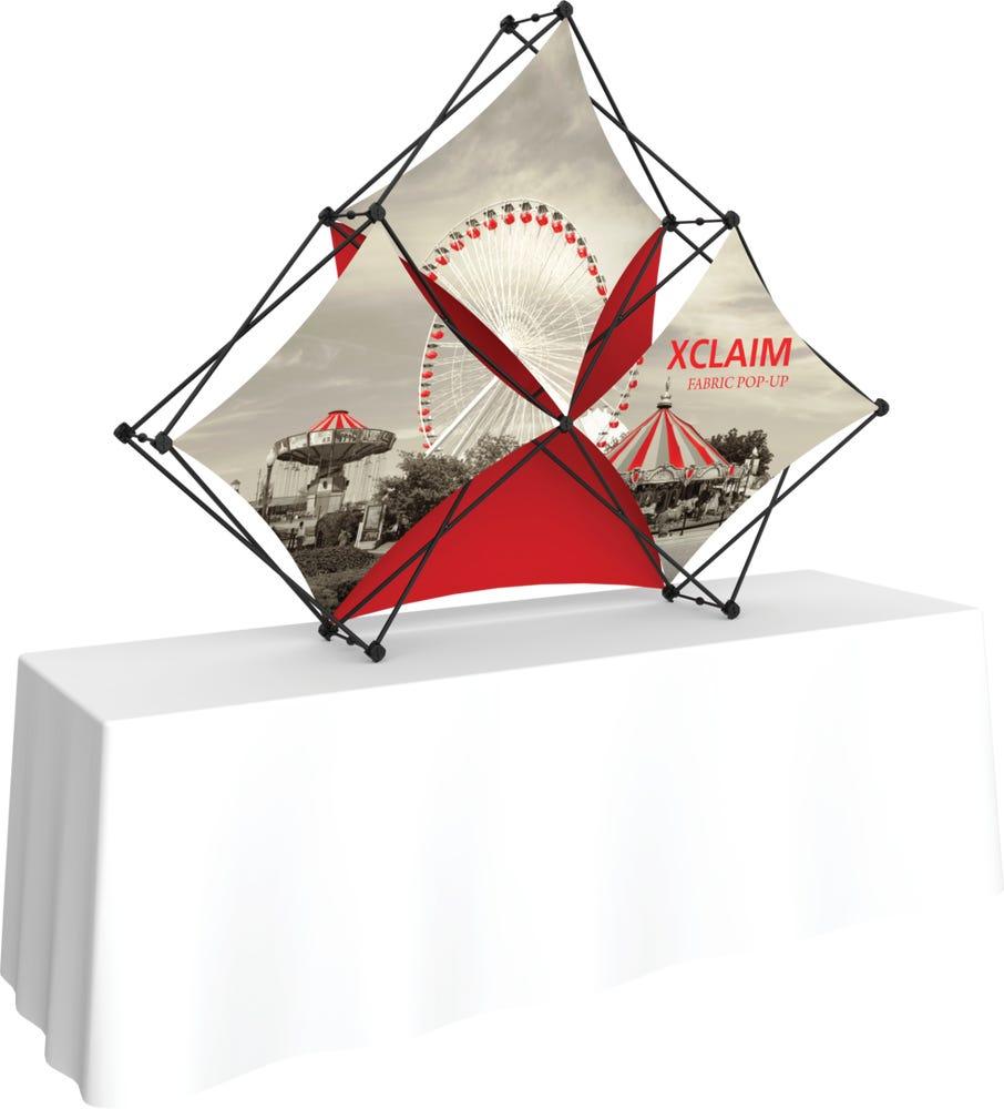 Xclaim 8ft Tabletop 3 Quad Pyramid Fabric Popup Display Kit 02